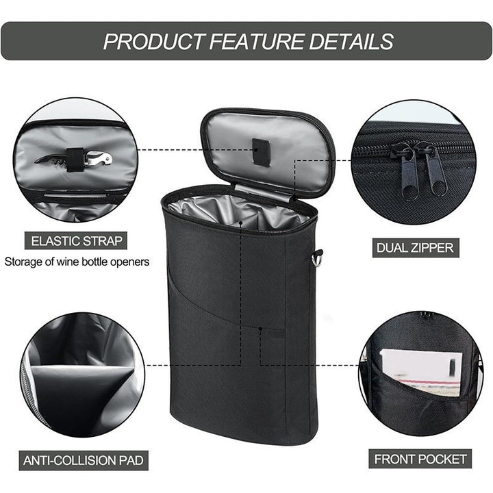 Stylish wine bag with insulated interior Kalsten