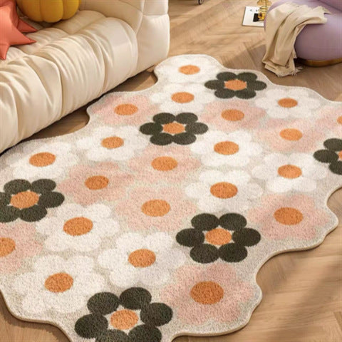 Scalloped Checkerboard Area Rug