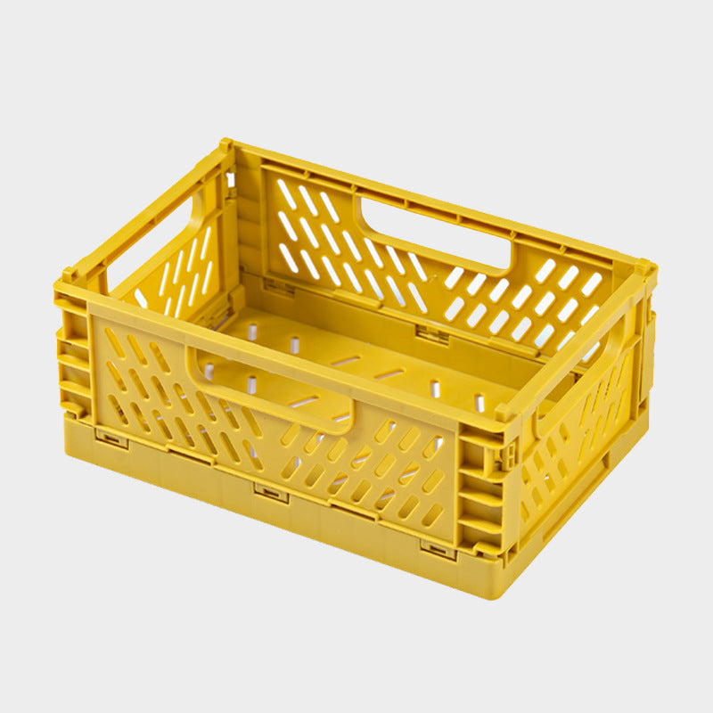 Foldable multi-purpose transport box with ventilation profile and ergonomic grip recesses