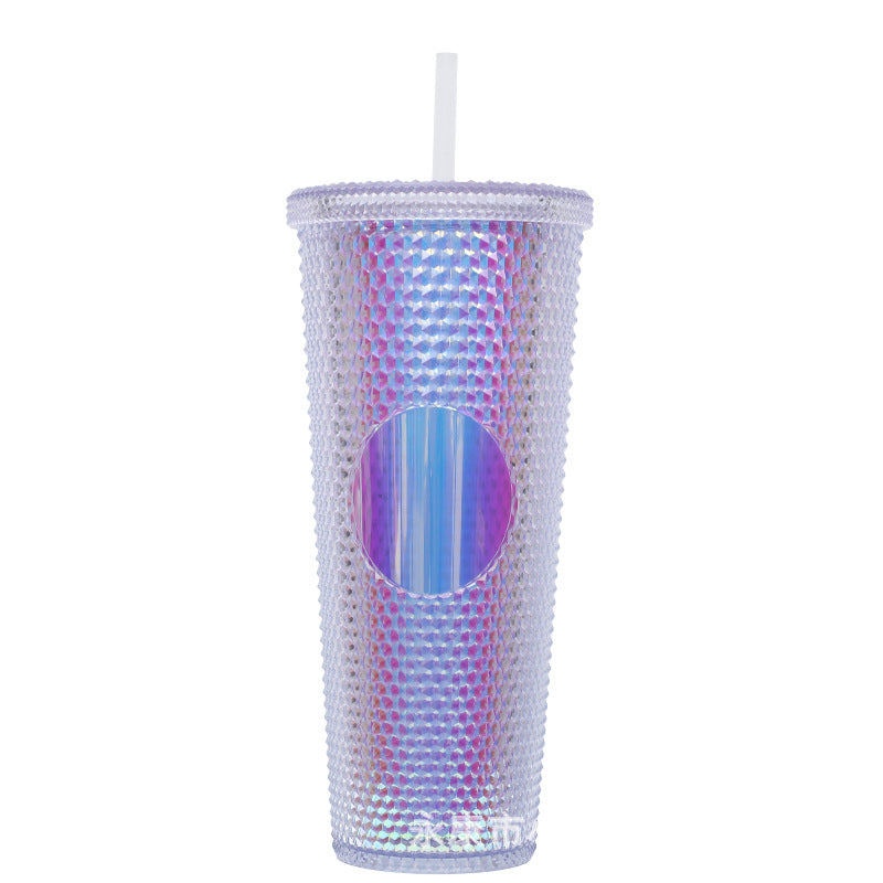 Ladies High-Quality Glitter Drinking Cup with Leak-Proof Lid and Integrated Straw Kalsten