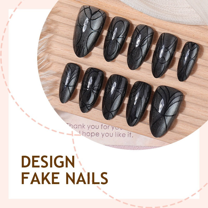 Acrylic nail set with creepy spider design and glitter accents Kalsten