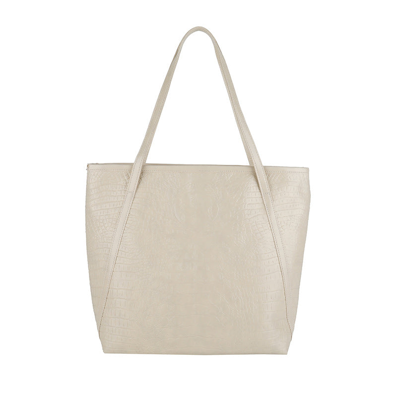 Crocodile-Embossed Leather Tote Bag Kalsten