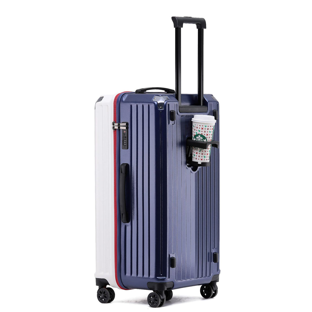 Unisex Multi-Functional Hard Shell Luggage with Beverage Holder Kalsten