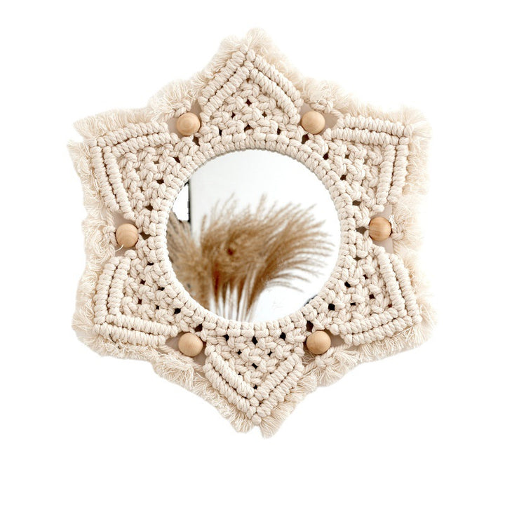 Macramé Decorative Star-Shaped Wall Mirror Kalsten