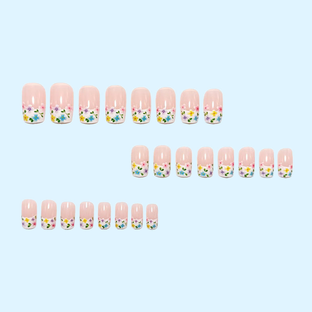 Artificial nails with floral designs and high-gloss finish Kalsten