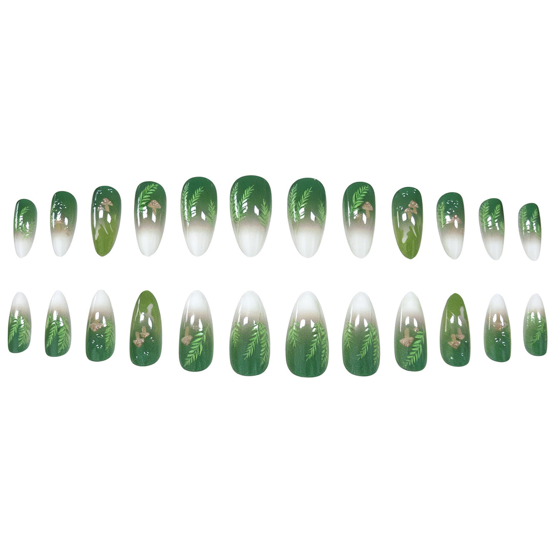 Elegant Leaf-Inspired Stiletto Nail Enhancements Kalsten