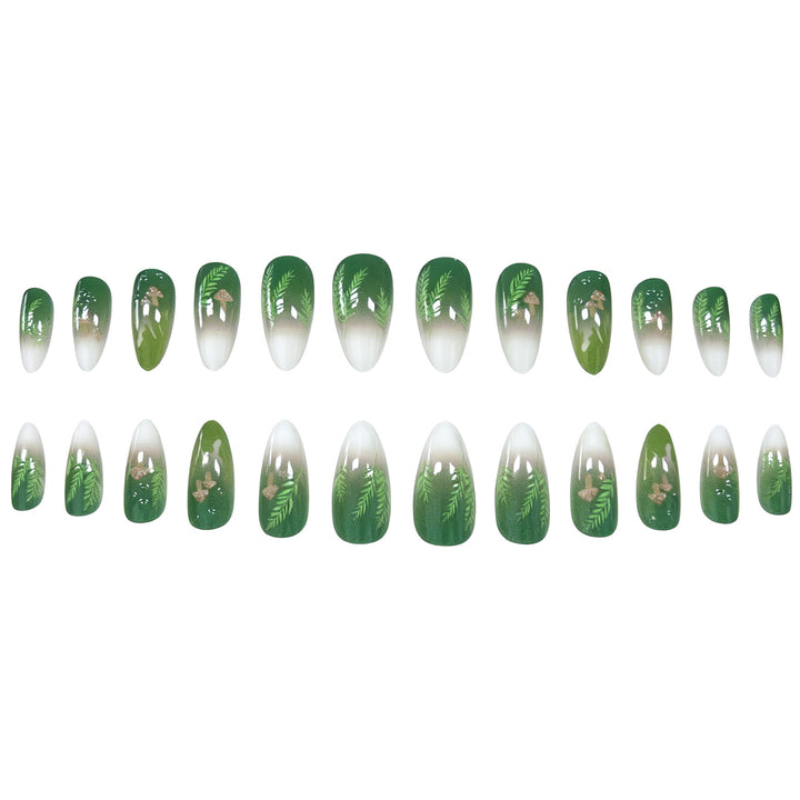Elegant Leaf-Inspired Stiletto Nail Enhancements Kalsten