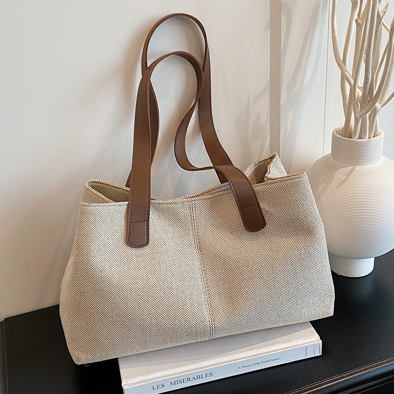 Elegant Structured Canvas Handbag