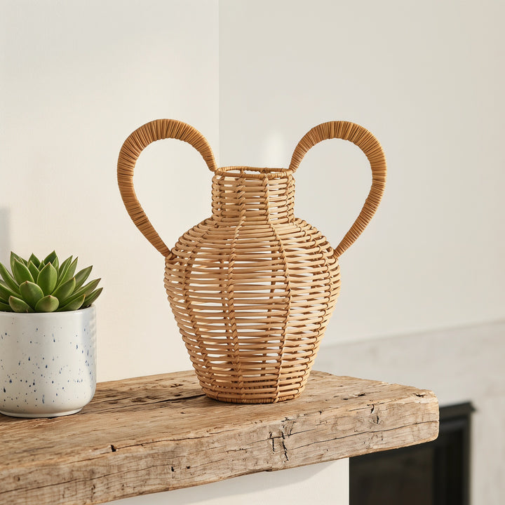 Decorative vase made of woven natural material Kalsten