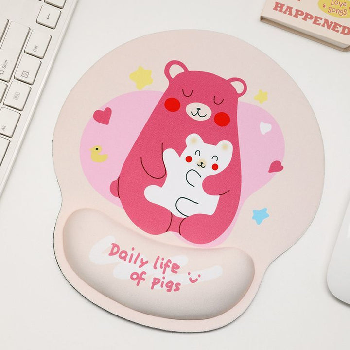 Cute Cartoon Bear-Themed Gaming Mouse Wrist Rest