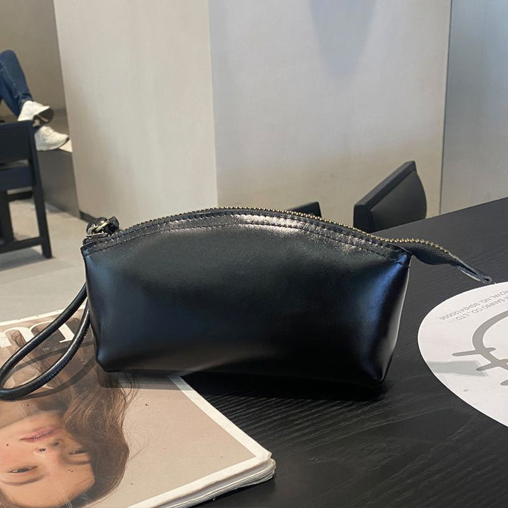 Sleek Faux Leather Zippered Cosmetic Bag Kalsten