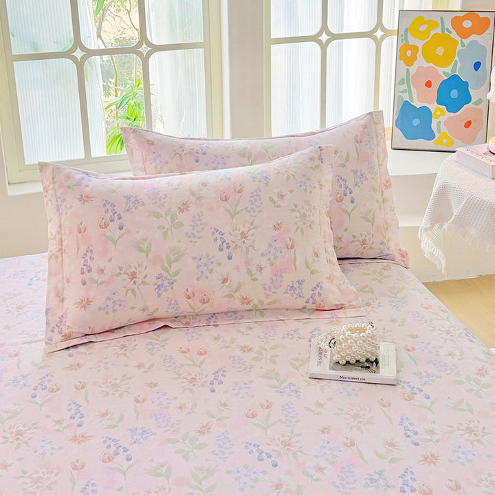 Flower Print Pillowcase Set