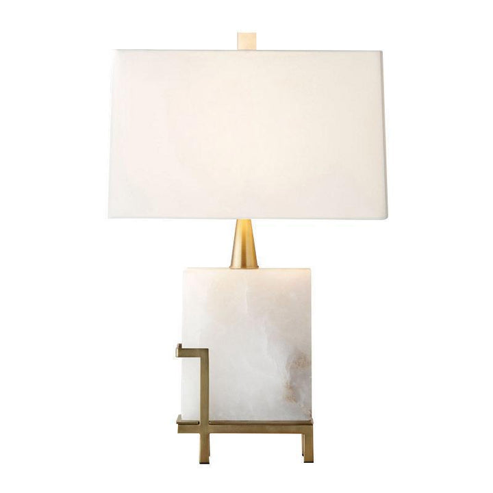 Luxurious Alabaster Table Lamp with Brass Base