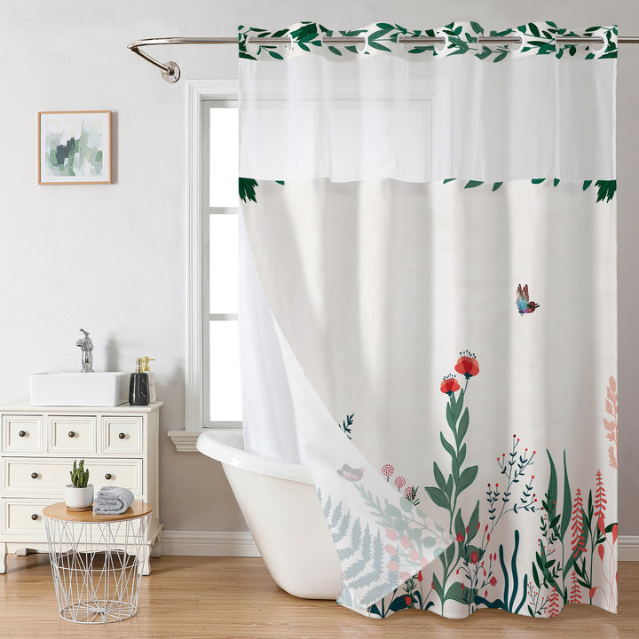 Botanical Floral Art Shower Curtain Kalsten