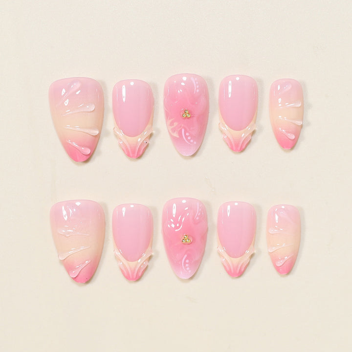 Elegant Floral Press-On Nail Art Set Kalsten