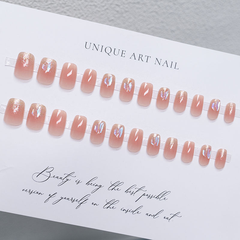 Press-On Nail Set with Glittery Accents