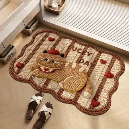 Cartoon Rabbit-Themed Bath Mat