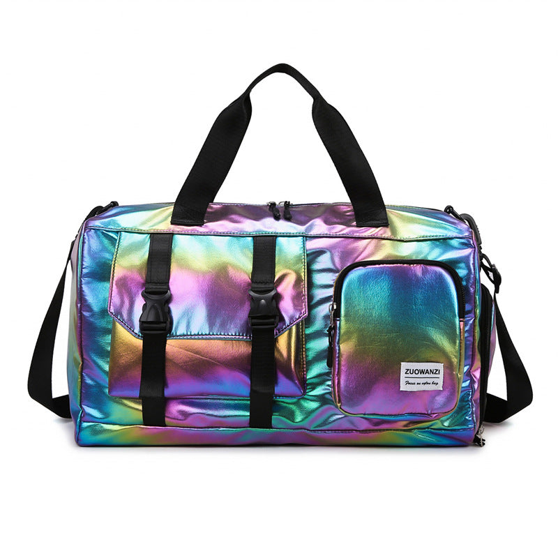 Iridescent Multi-Pocket Travel Duffel Bag Kalsten