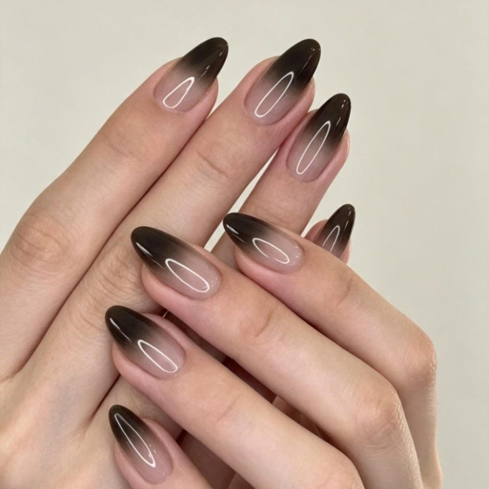 Elegant artificial nails with high-gloss finish and ombre effect Kalsten
