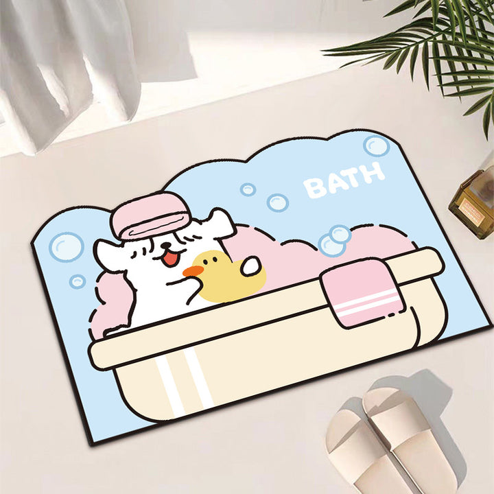 Cartoon-Themed Bathroom Mat
