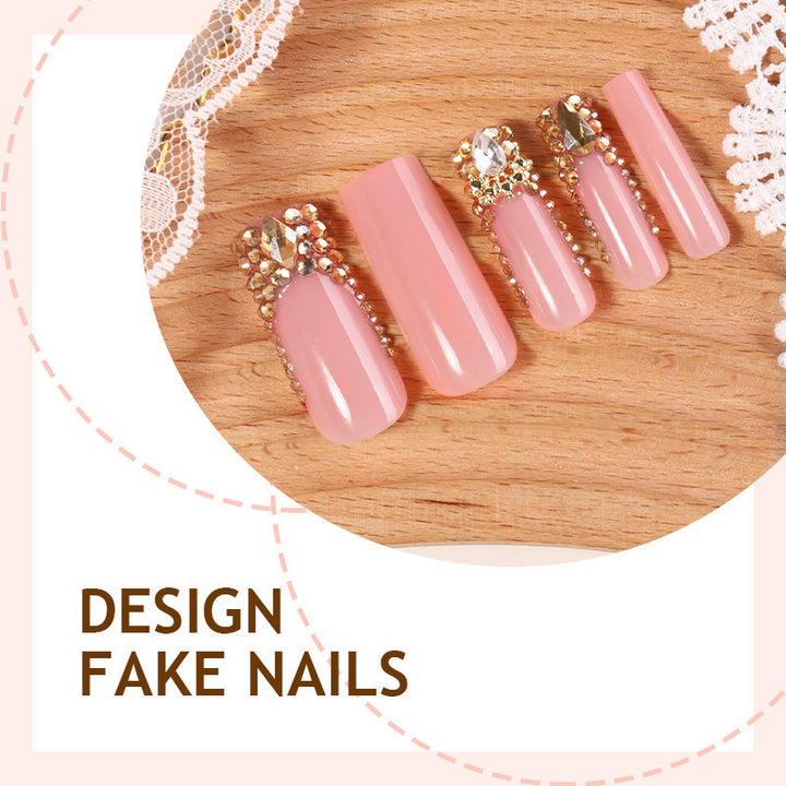Artificial nail set with elegant rhinestone and glitter accents Kalsten