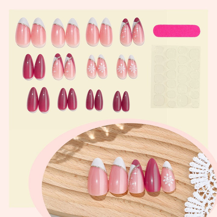 Artificial nail set with elegant gradients and floral design Kalsten