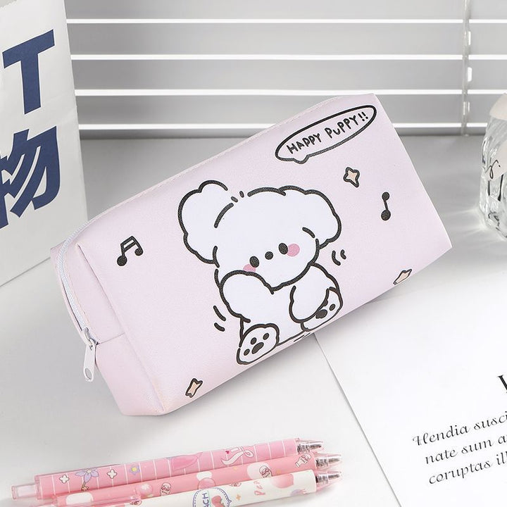 Cute Cartoon-Themed Zippered Pencil Case