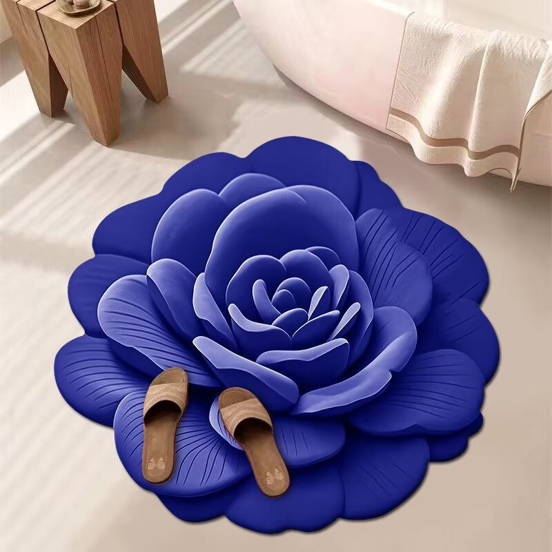 Artistic Floral Bath Mat