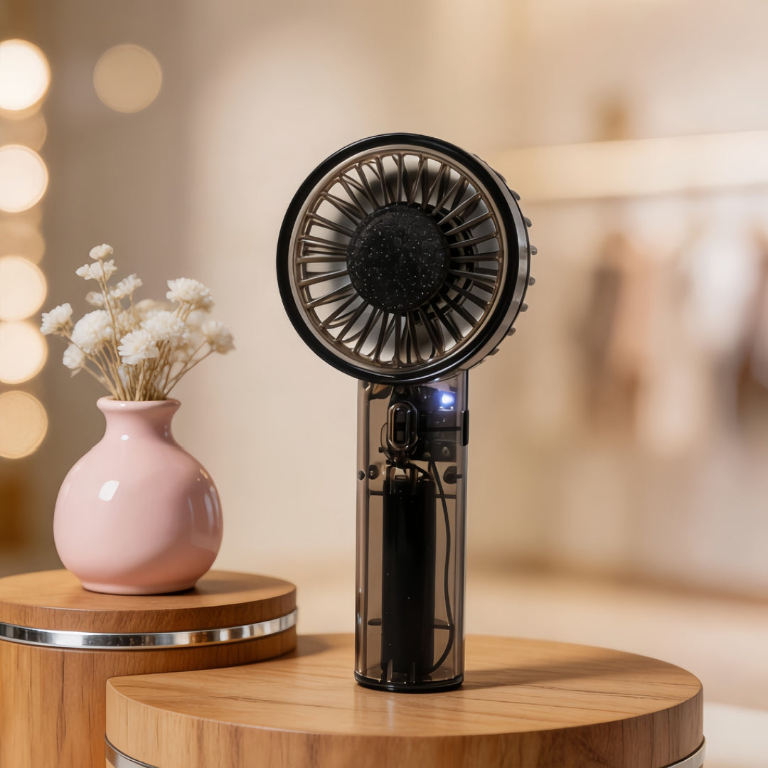 Ladies portable USB handheld fan with ergonomic grip Kalsten