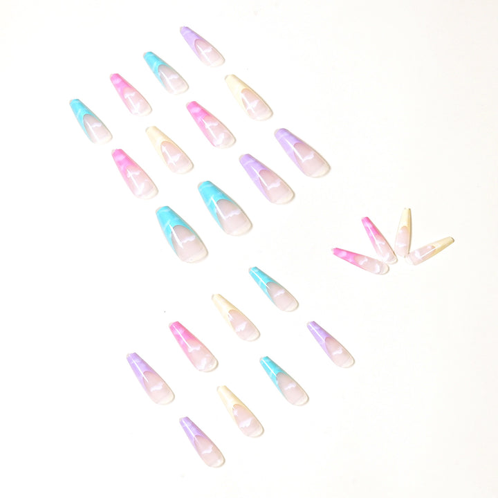 Artistic Acrylic Nails with Cloud Design Kalsten