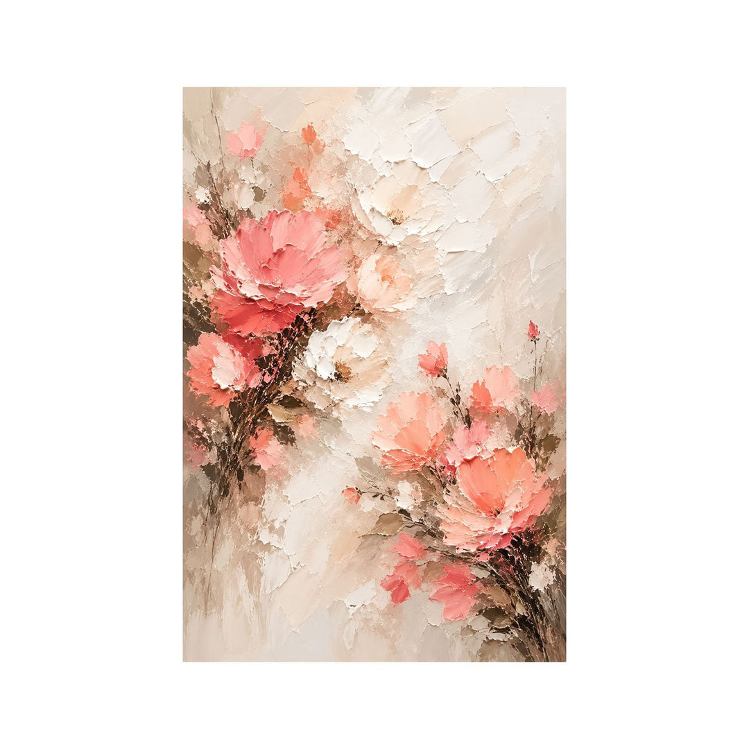 Textured Floral Oil Painting Canvas Art