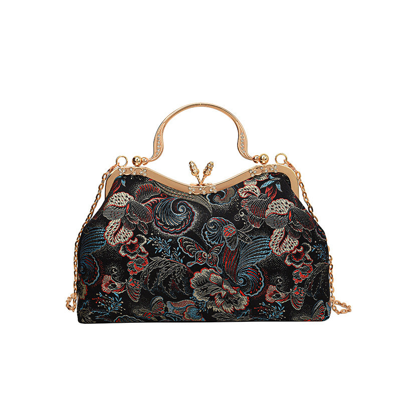 Elegant Vintage Floral Clutch Bag