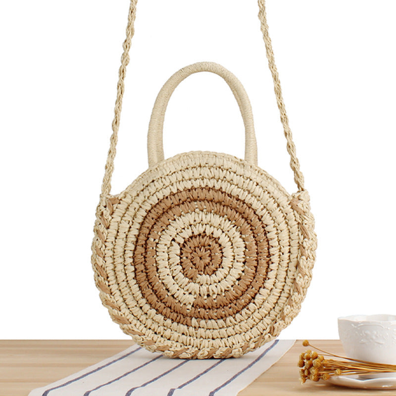 Round Bast Crossbody Bag with Spiral Design Kalsten