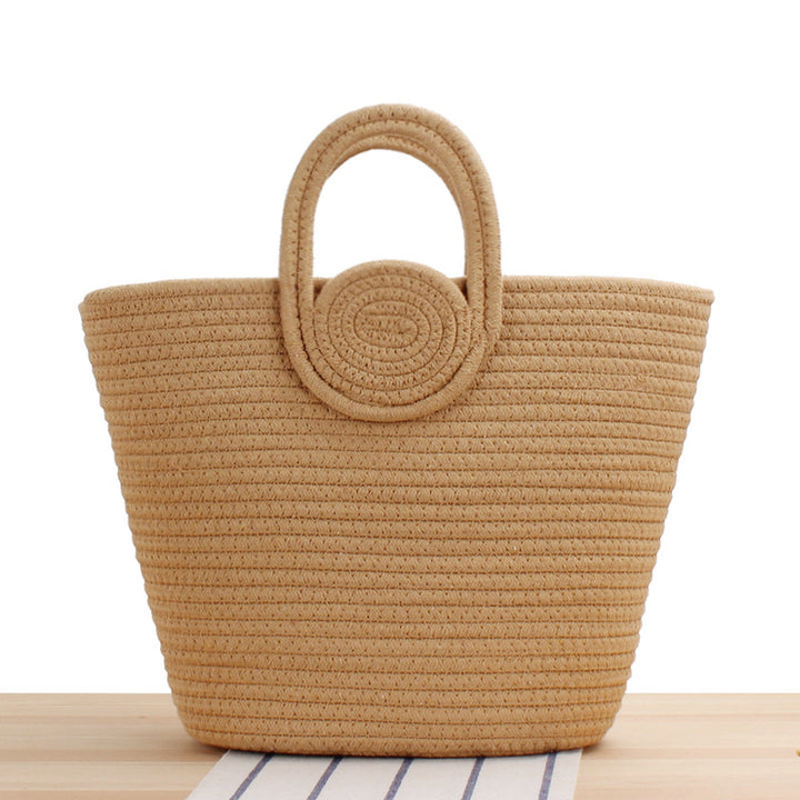 Playful beach bag with colorful pompom decor Kalsten