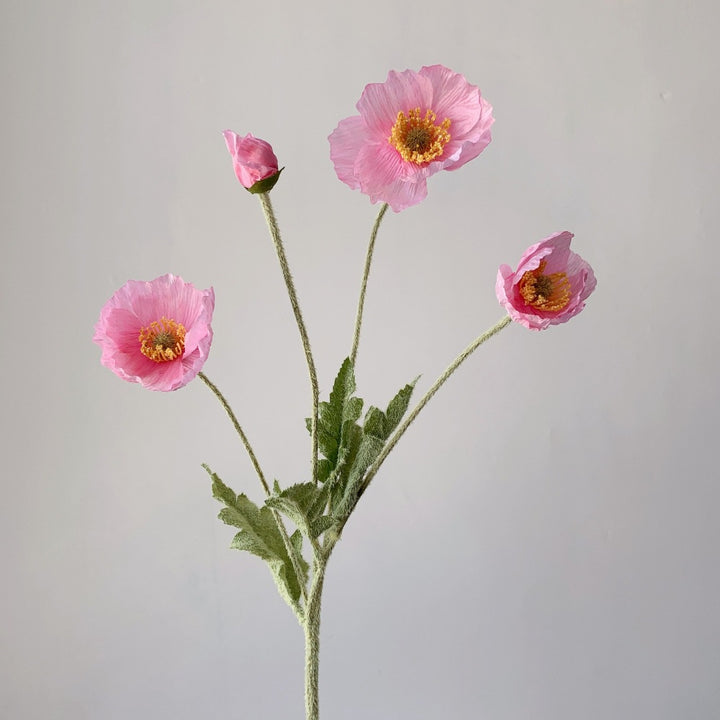 Lifelike Poppy Flower Stem