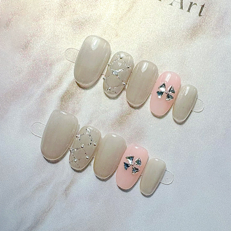 Classic French Tip Press-On Nail Set Kalsten