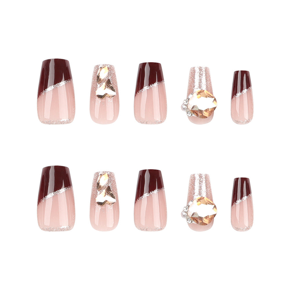 Artistic artificial nails with glamorous accents Kalsten
