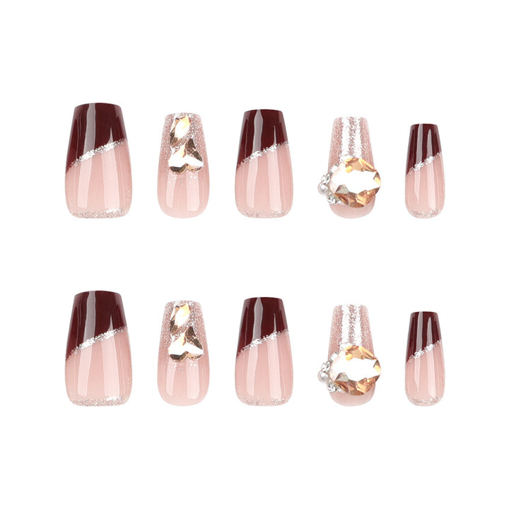 Artistic artificial nails with glamorous accents Kalsten