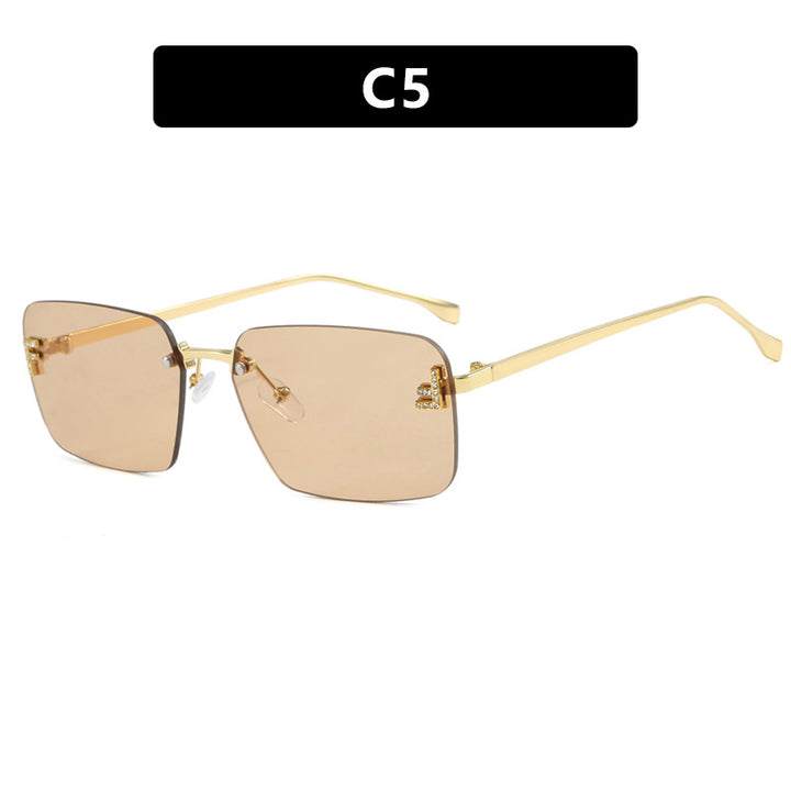 Ladies square sunglasses with elegant golden frame and stylish lenses Kalsten