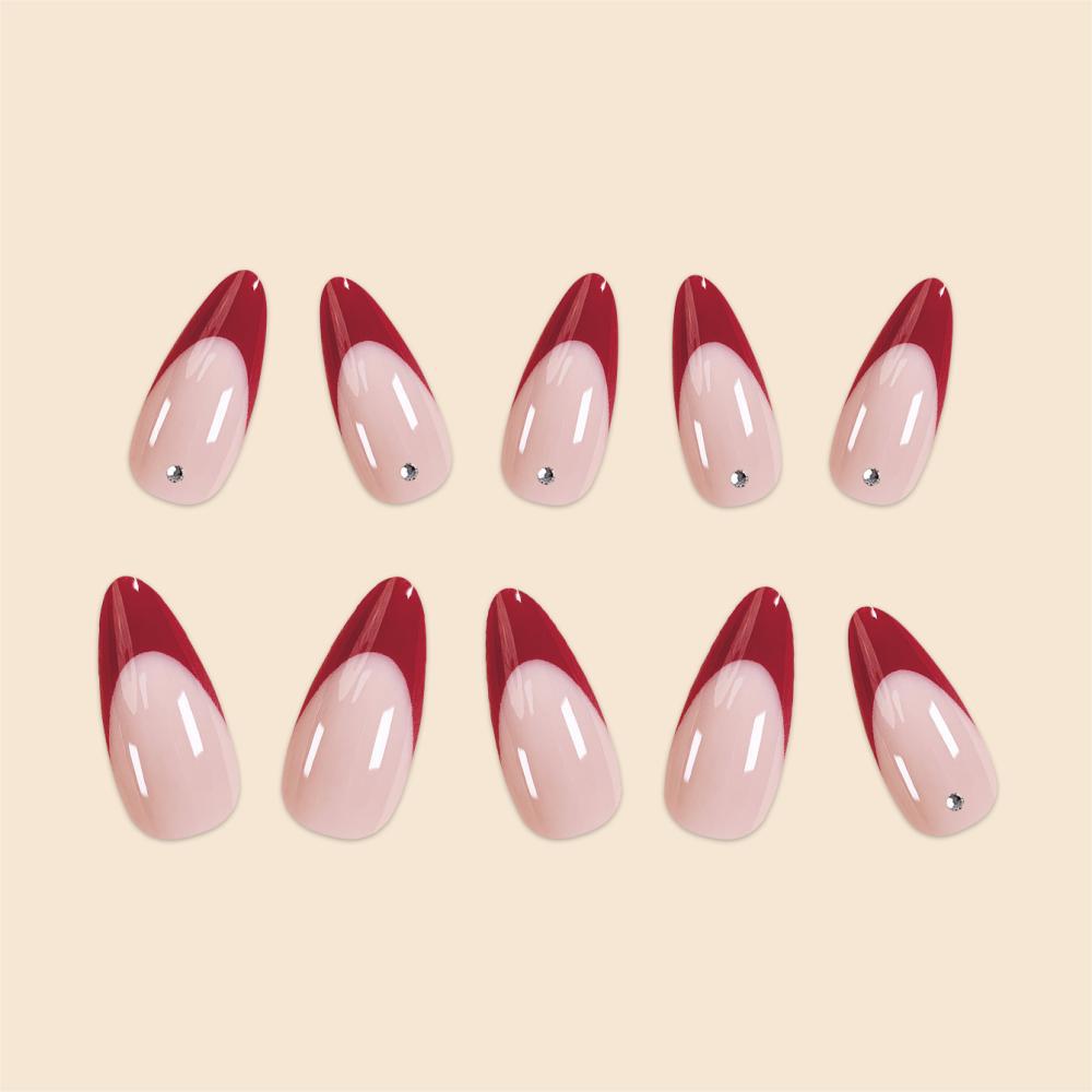 Elegant Stiletto Nail Art with Rhinestone Accents