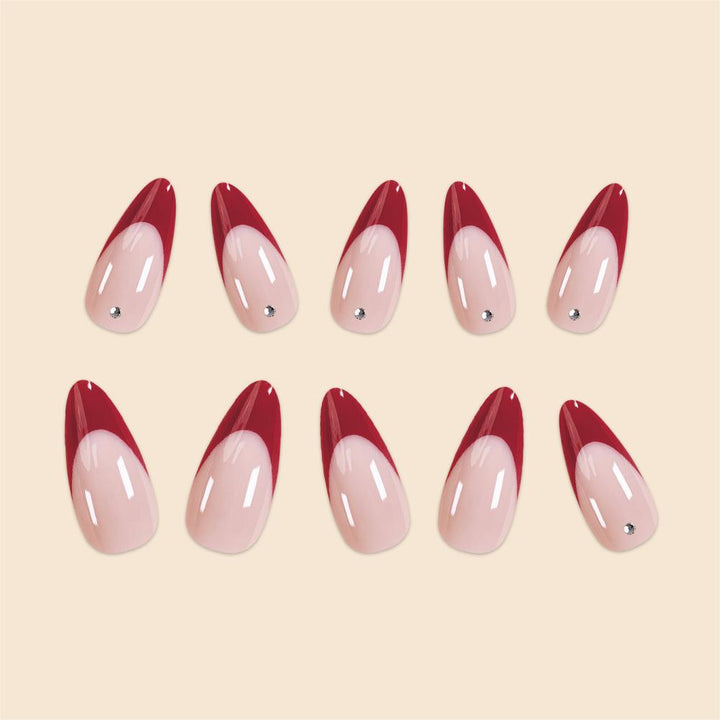 Elegant Stiletto Nail Art with Rhinestone Accents