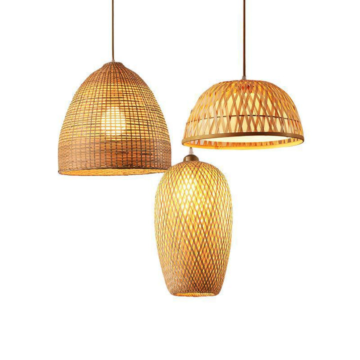 Bamboo Woven Dome Pendant Light