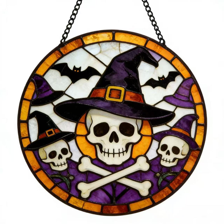 Decorative Skull Stained Glass Wall Art Kalsten