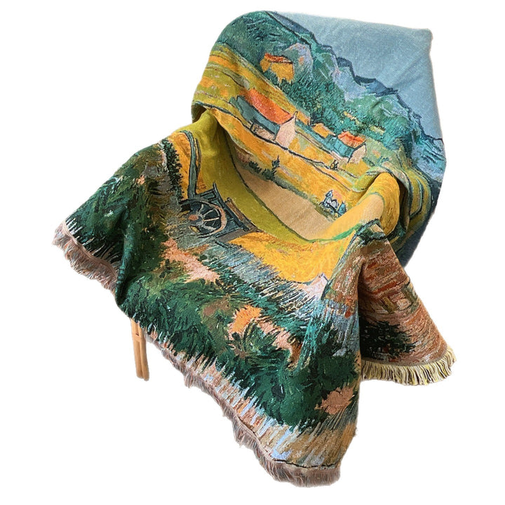 Artistic Nature-Themed Throw Blanket