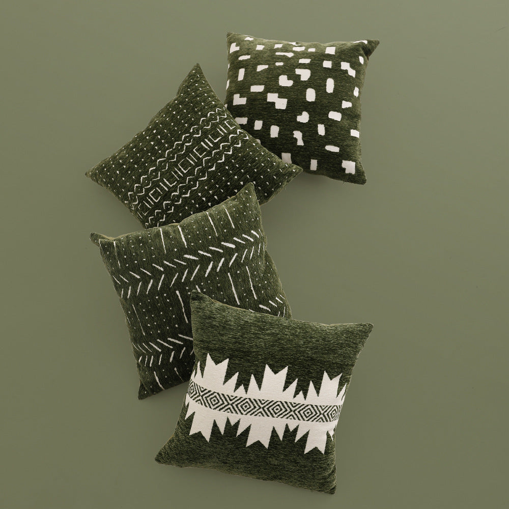 Decorative cushion with jacquard-like chenille structure and concealed zipper Kalsten