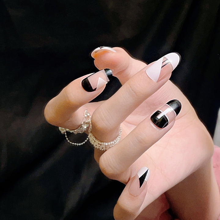 Geometric Design Press-On Nails