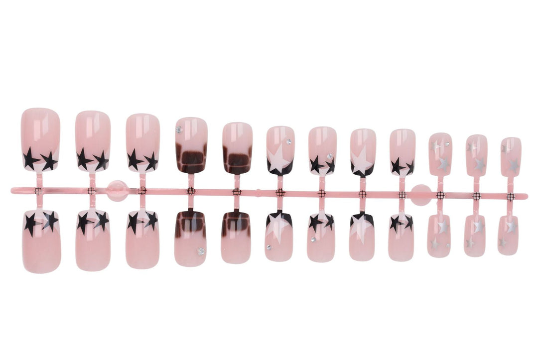 Acrylic nail set with glamorous star and glitter accents Kalsten