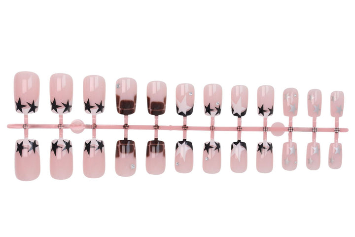 Acrylic nail set with glamorous star and glitter accents Kalsten