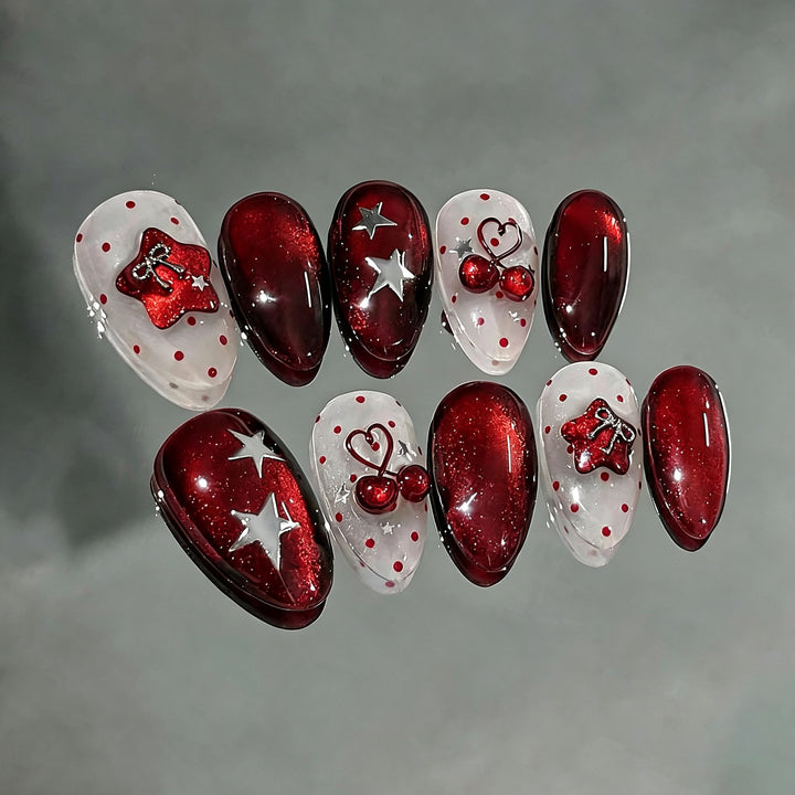 Creative Themed Press-On Nail Art Set with Decorative Elements Kalsten