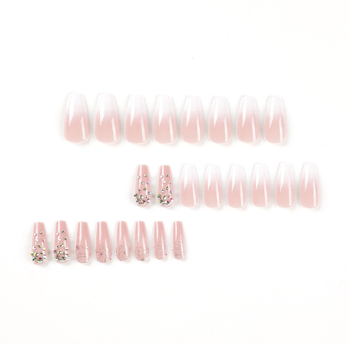 Artful Acrylic Nails with Elegant Glitter Design Kalsten